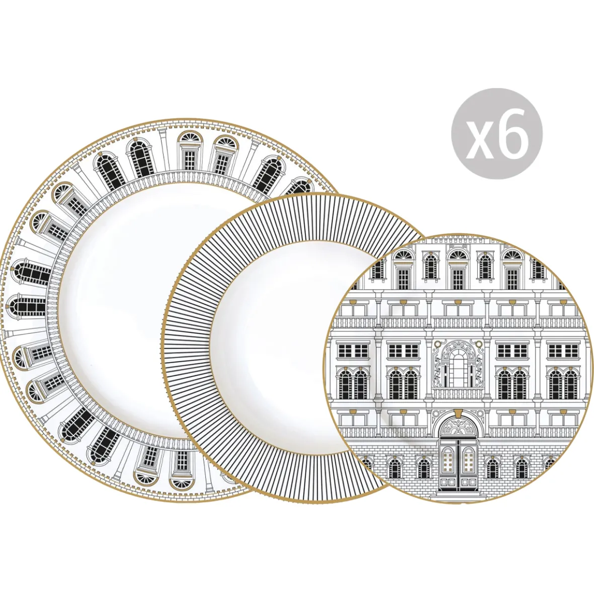 Easy Life Set de vaisselle 18 pièces PALAZZO> Ethnique|Services De Table En Porcelaine