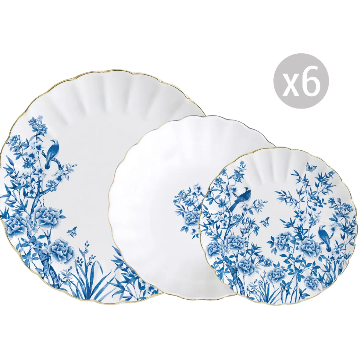 Easy Life Set de vaisselle 18 pièces PARADISE GARDEN> Nature|Services De Table En Porcelaine
