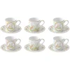 Easy Life Set 6 tasses à café avec soucoupe HAPPY EASTER> Petit Dejeuner|Happy Easter