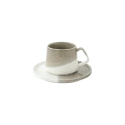 Easy Life Tasse à café avec soucoupe DOUBLE BEIGE> Petit Dejeuner|Double
