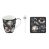 Easy Life Tasse et cuillère avecdessous de verre BARISTA> Petit Dejeuner
