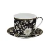 Easy Life Tasse à petit-déjeuner avec assiette ART DECO & FLOWERS> Coffret Cadeau|Petit Dejeuner