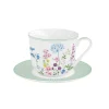 Easy Life Tasse à petit-déjeuner avec assiette FLORAISON> Romantique|Petit Dejeuner