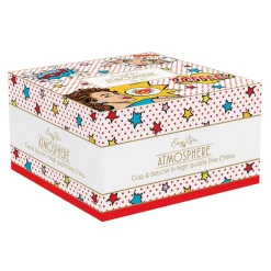 Easy Life Tasse à petit-déjeuner avec assiette, 400 ml POP ART> Coffret Cadeau|Petit Dejeuner