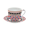 Easy Life Tasse à petit-déjeuner avec soucoupe, 400 ml CASINO ROYALE> Coffret Cadeau|Petit Dejeuner