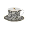 Easy Life Tasse à petit-déjeuner avec soucoupe, 400 ml en porcelaine Atmosphere SAVANA> Coffret Cadeau|Petit Dejeuner