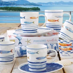 Easy Life Tasse à thé avec soucoupe BORD DE MER> Maritime|Petit Dejeuner