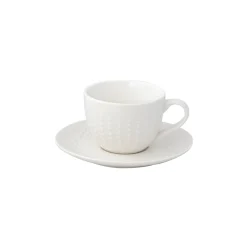 Easy Life Tasse à thé blanche avec soucoupe DROPS> Petit Dejeuner|Drops