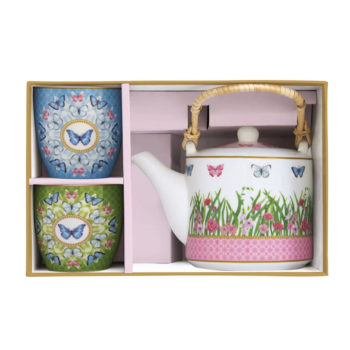 Easy Life Théière avec infuseur et deux petites tasses SPRING PARADE> Romantique|Petit Dejeuner
