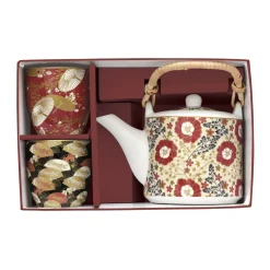 Easy Life Théière avec infuseur et 2 verres KIMONO> Coffret Cadeau|Petit Dejeuner