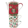 Easy Life Théière avec 2 tasses JINGLE BELLS> Petit Dejeuner|Jingle Bells