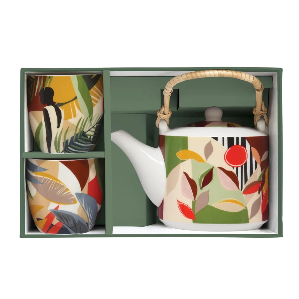 Easy Life Théière avec 2 tasses KILIMANJARO> Coffret Cadeau|Petit Dejeuner